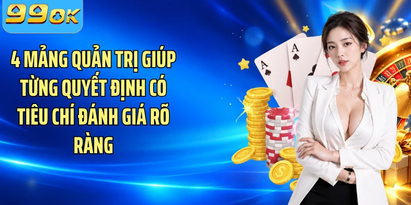 4 mảng quản trị giúp từng quyết định có tiêu chí đánh giá rõ ràng